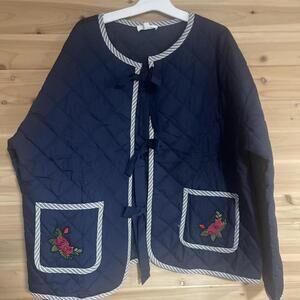 Boutique Navy Quilted Jacket With